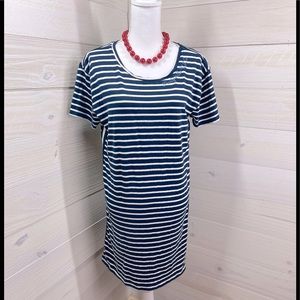 Junk Food Striped  Cotton Party in the U.S.A. Monogrammed Dress L FREE SHIP